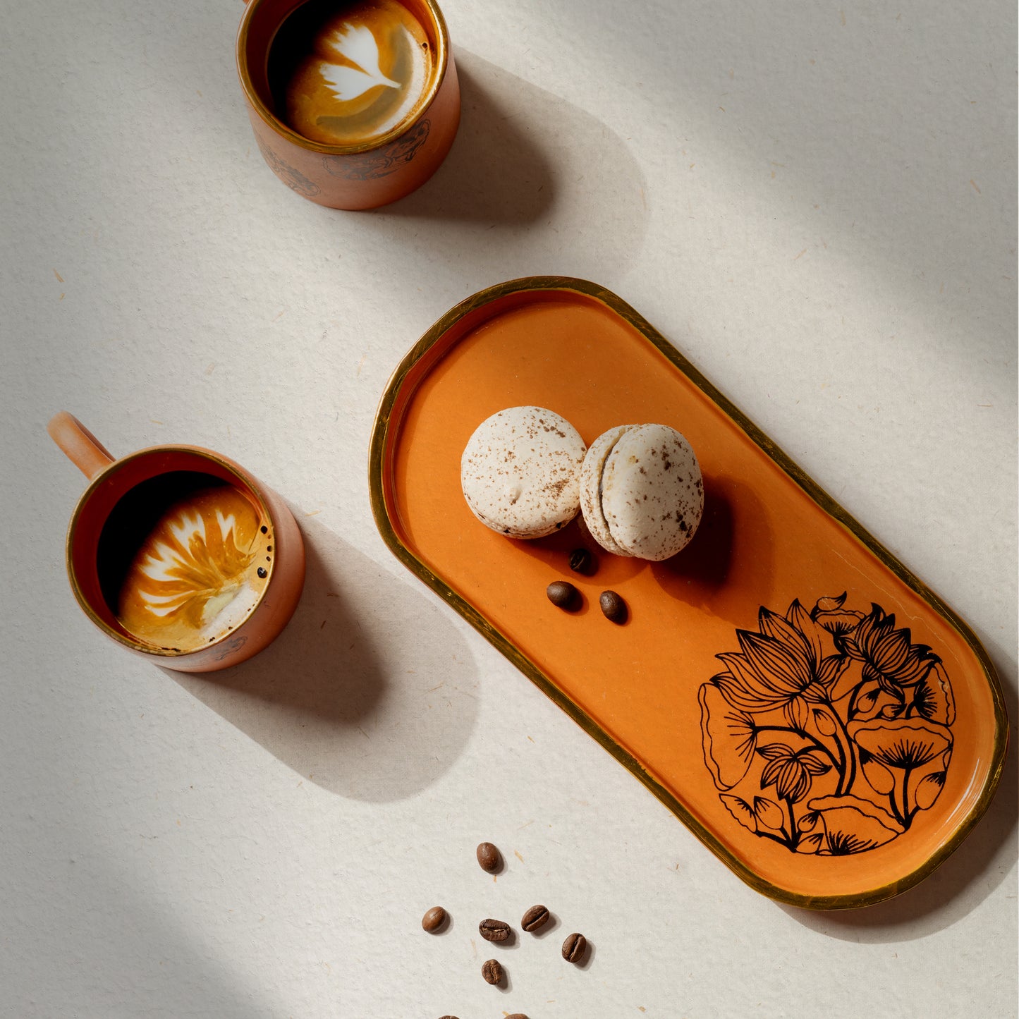 Neerja Cup And Tray (Set Of 2 Cup And 1 Tray) (Best Seller)