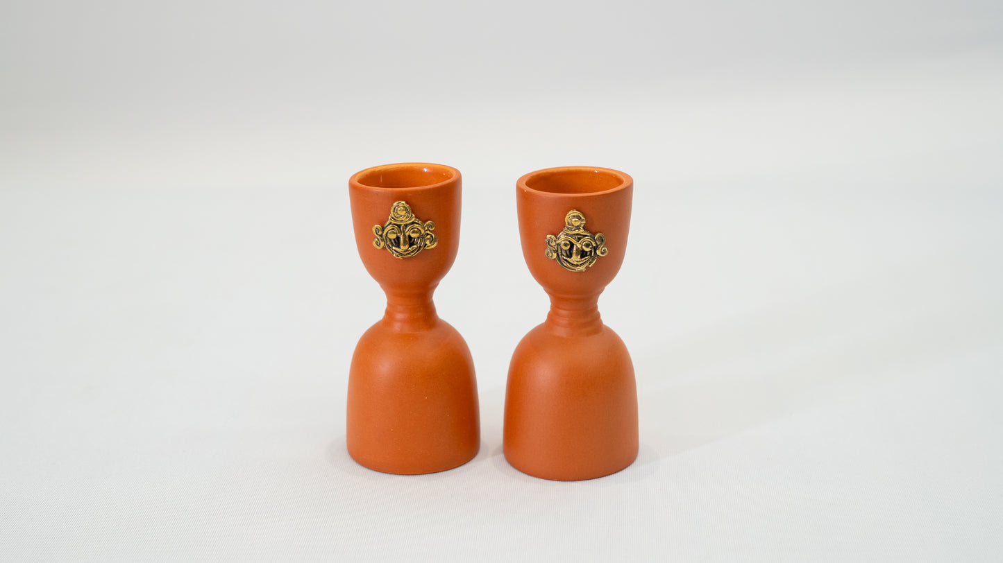 Set of Two Cocktail Glass and One Still Cup