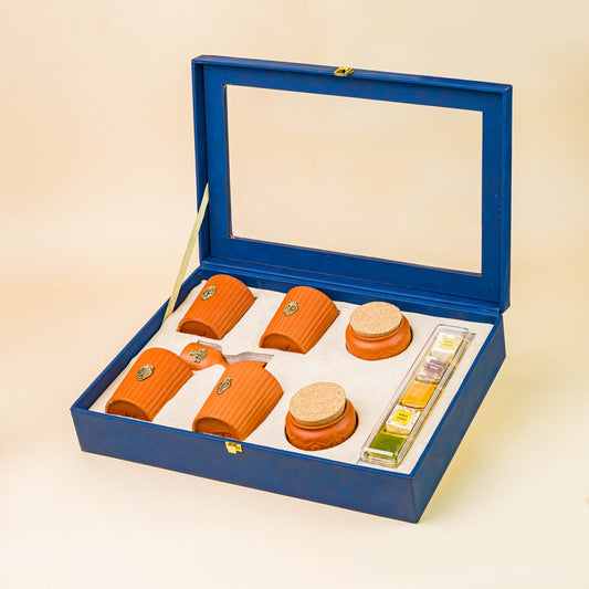 Set of Four Aakar Cocktail Glass with One Still Cup and Jar set